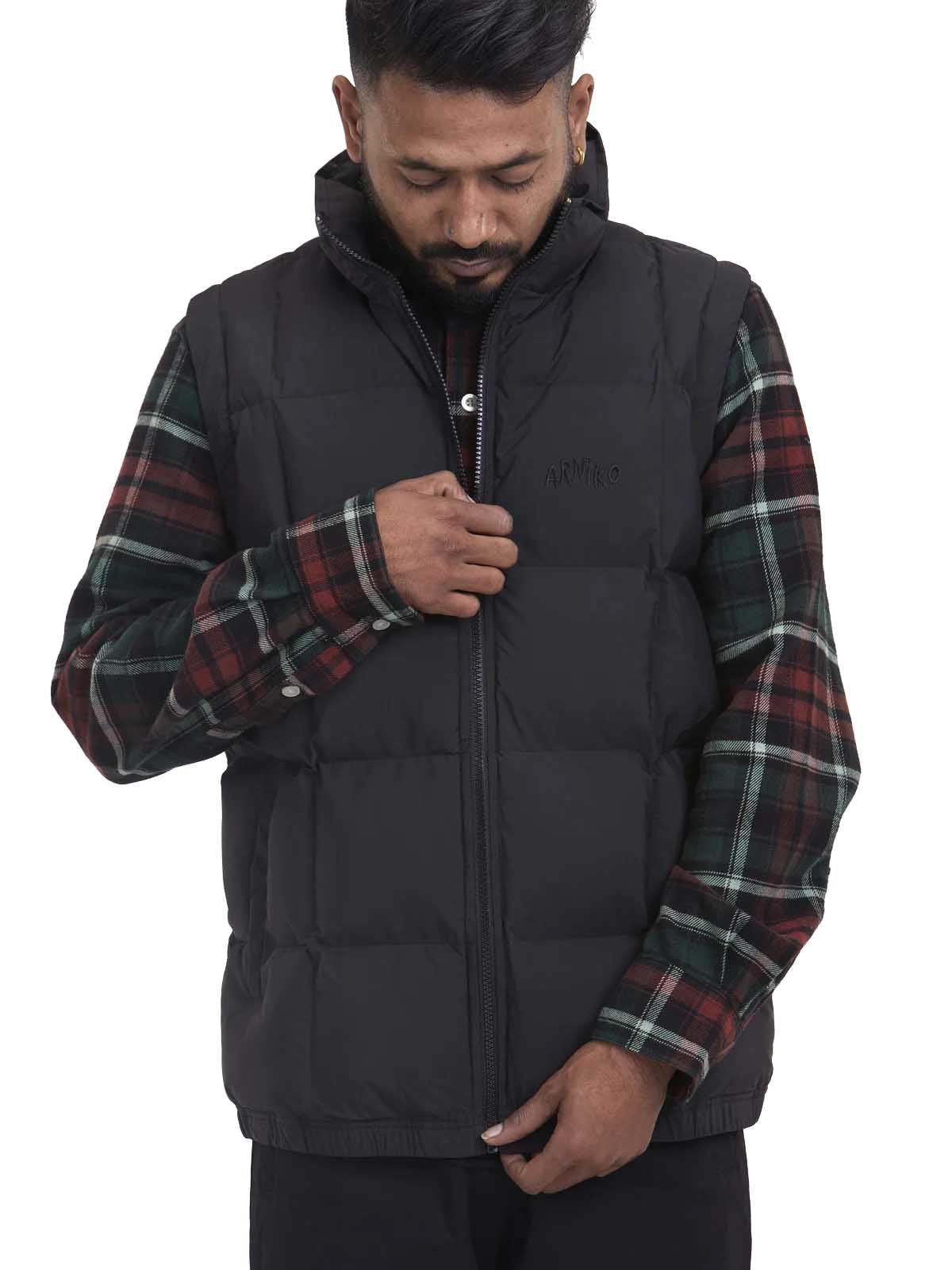 Arniko Vest Anil Black Ripstop White Emb.