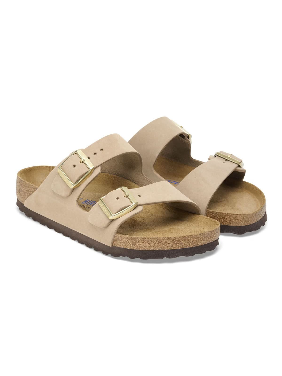Birkenstock Arizona Soft Footbed Nubuk Sandcastle Narrow Fit