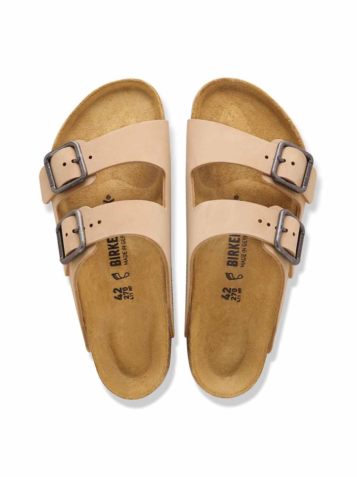 Birkenstock Arizona WB Cuir Nubuk Sandcastle Narrow Fit