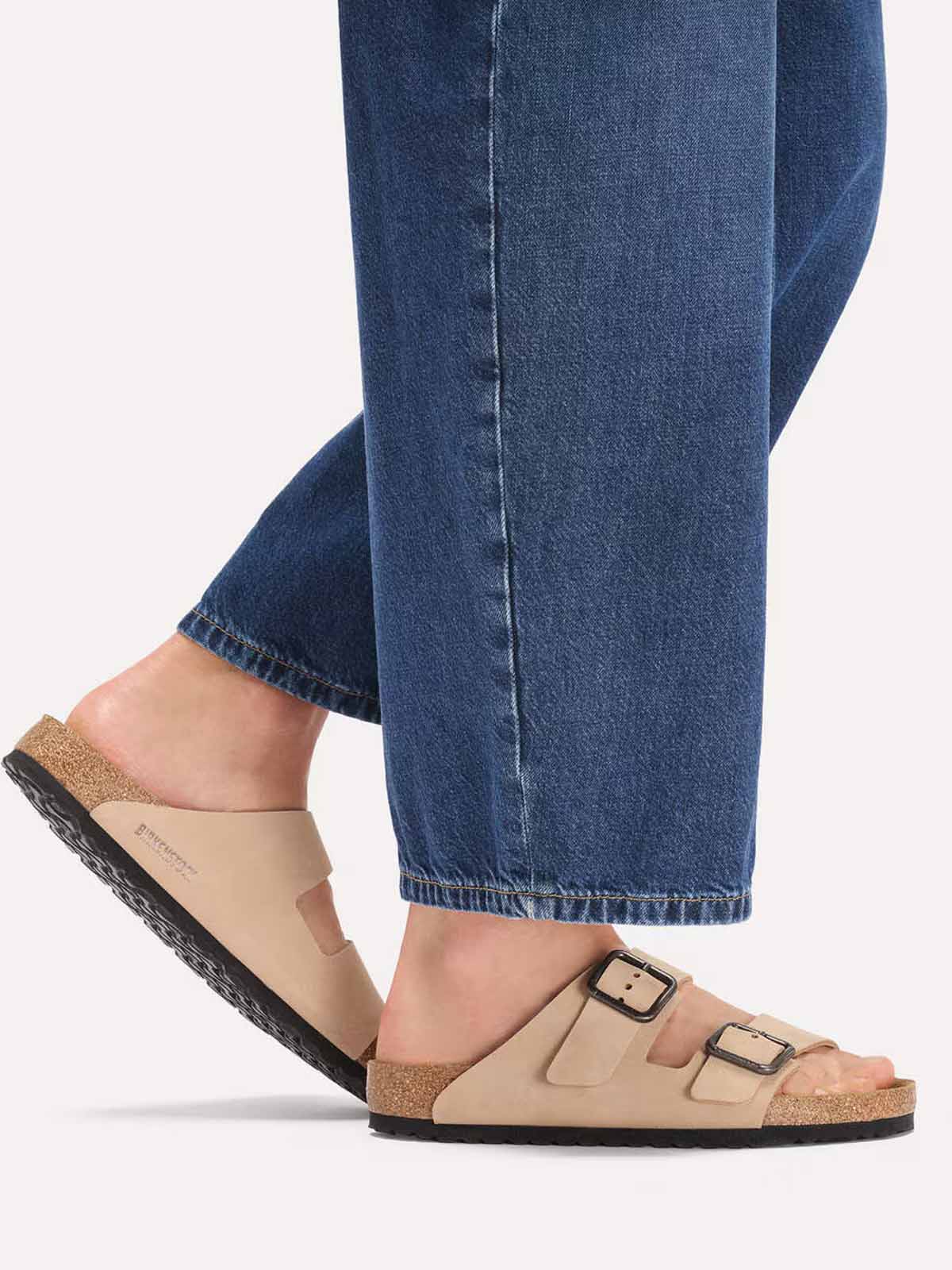 Birkenstock Arizona WB Cuir Nubuk Sandcastle Narrow Fit