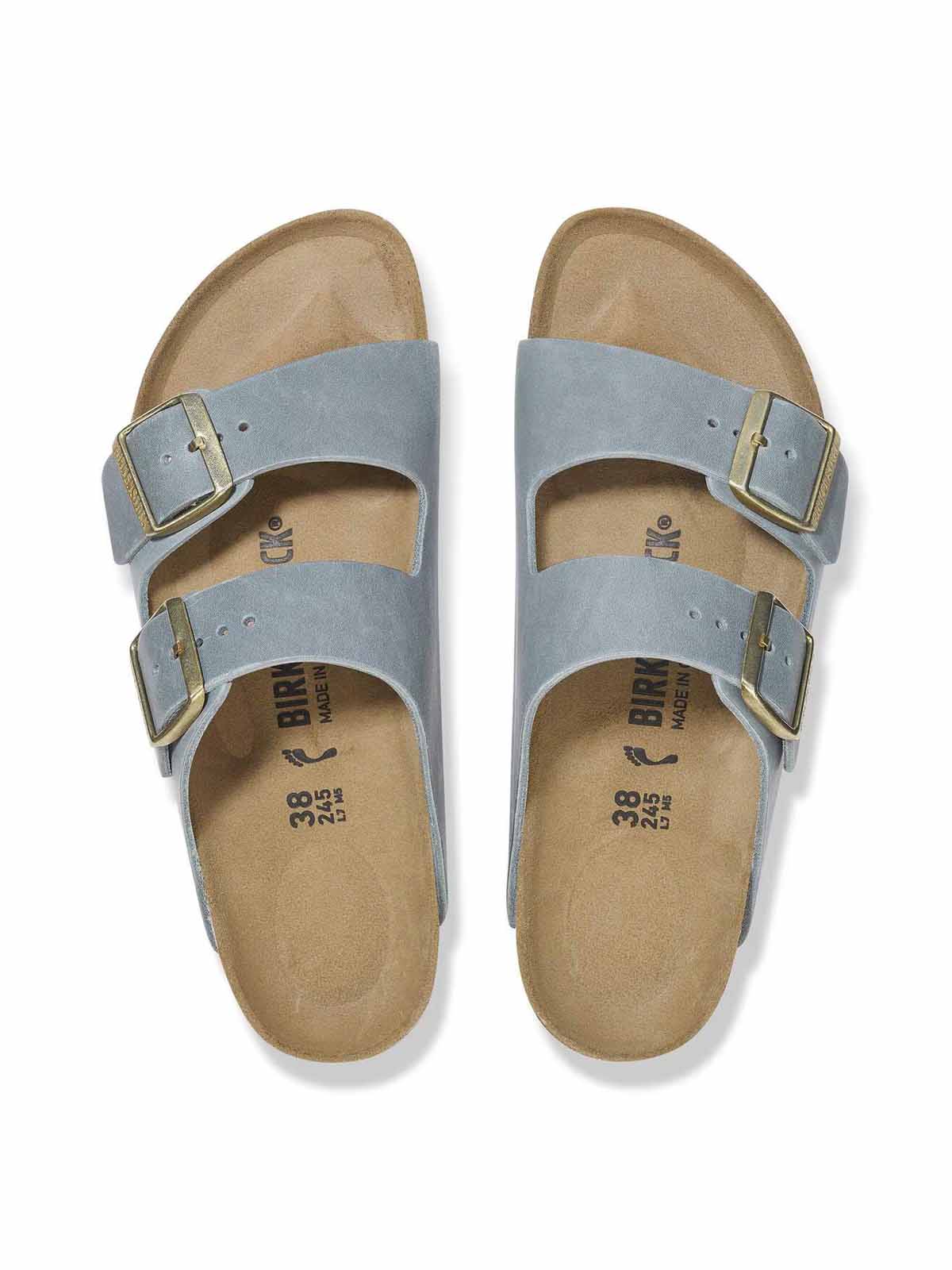Birkenstock Arizona Waxy Leather Basalt Grey Narrow Fit