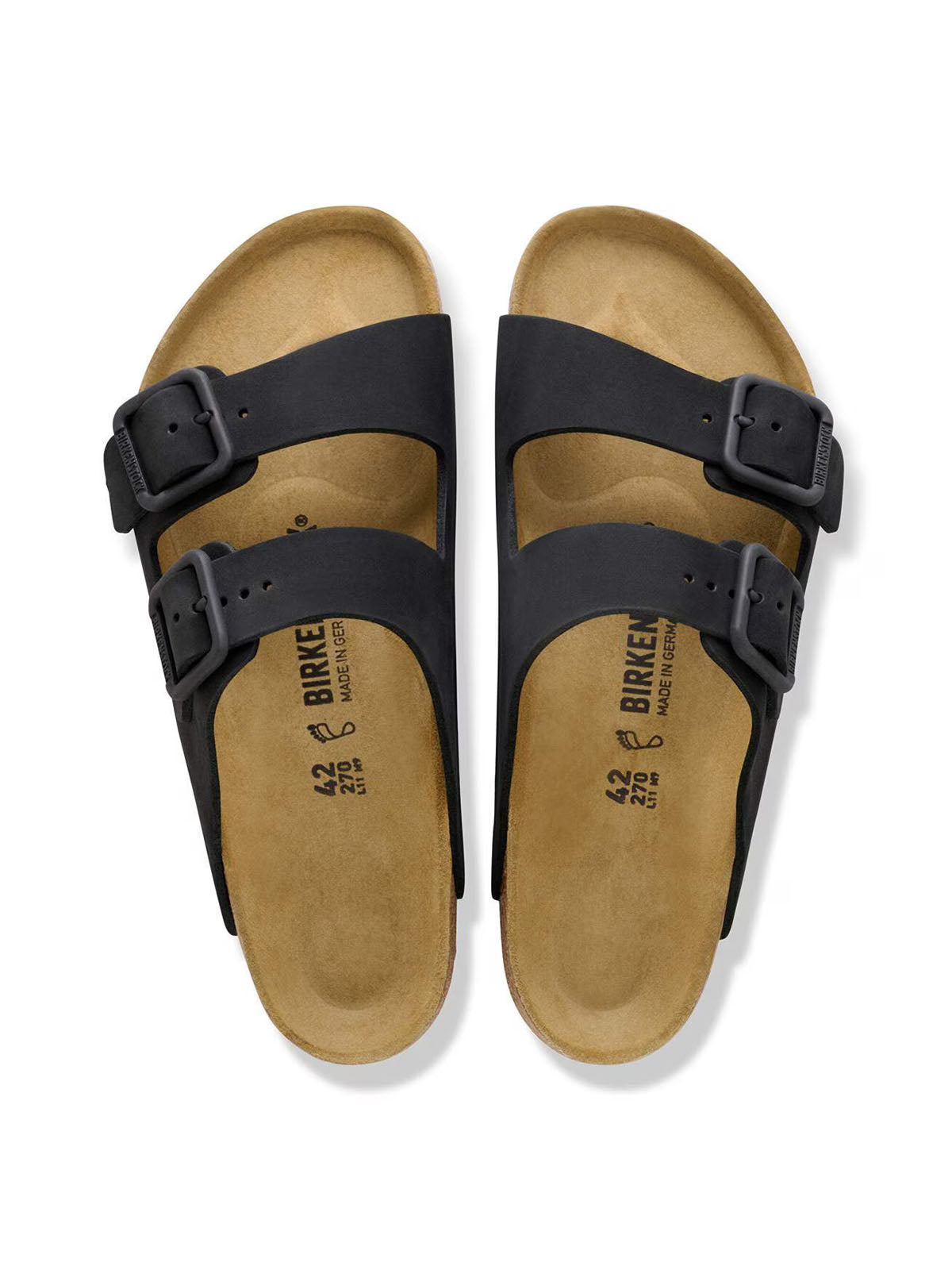 Birkenstock Arizona Wire Buckle Nubuk Black Regular Fit