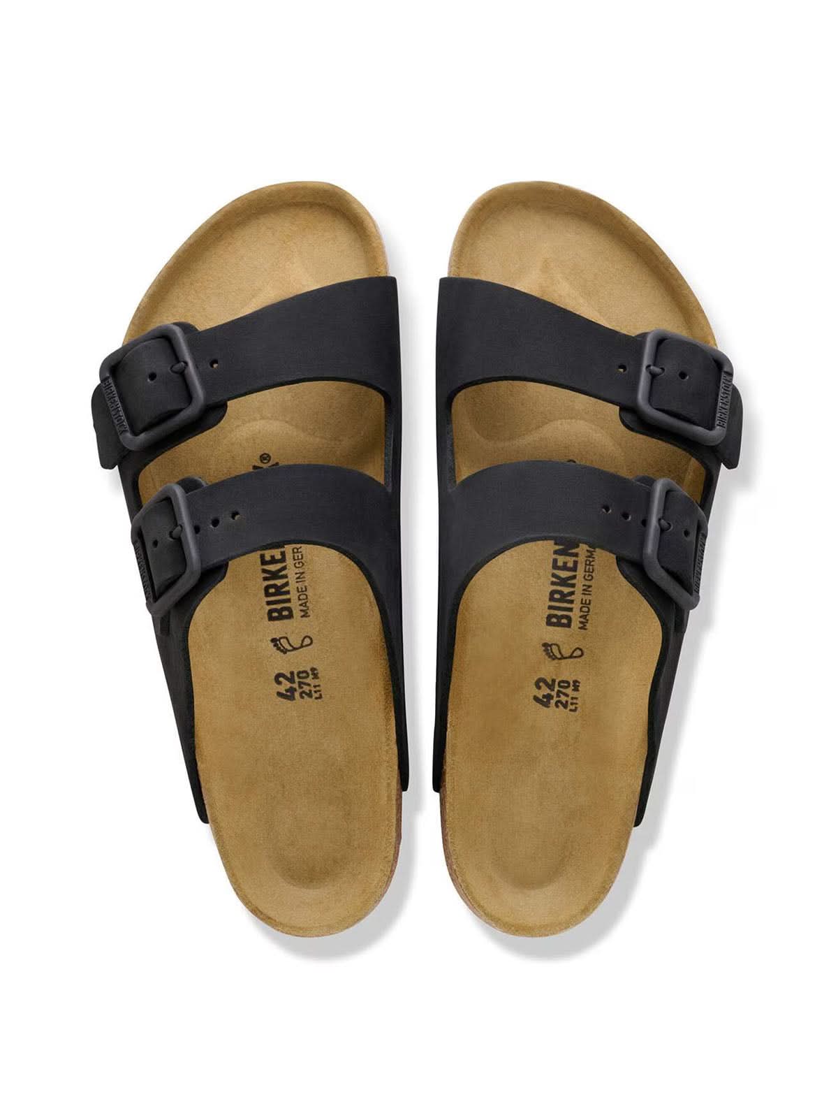 Birkenstock Arizona Wire Buckle Nubuk Black Regular Fit