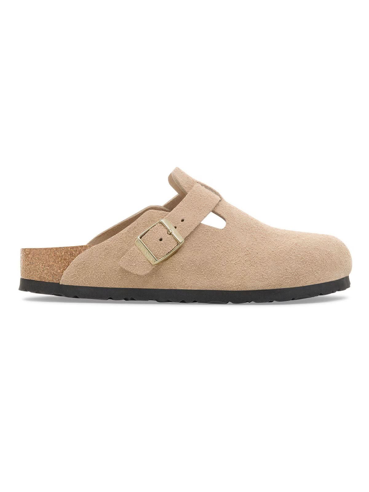 Birkenstock Boston Suede Leather Sandcastle Narrow Fit