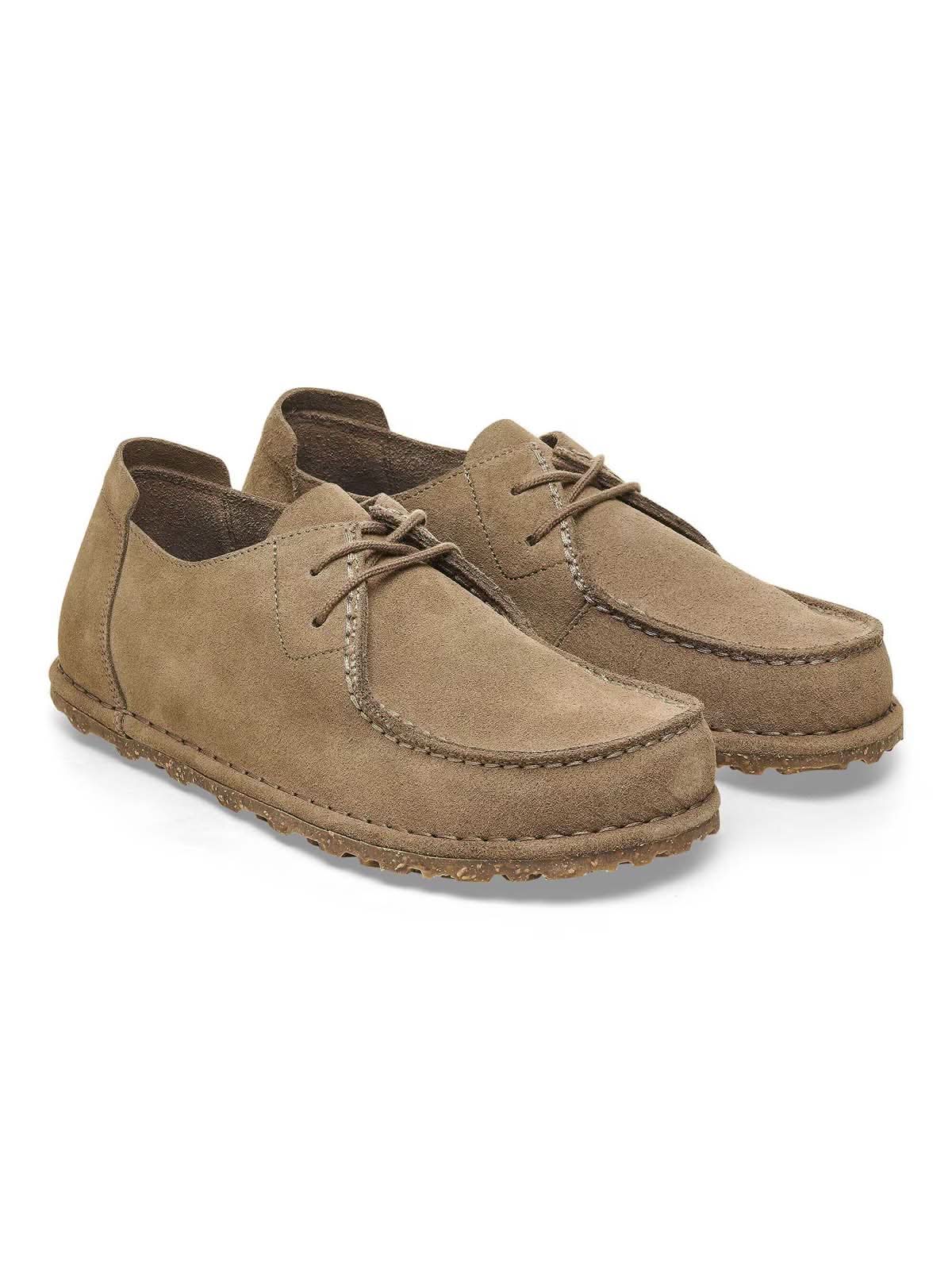 Birkenstock Utti Lace Suede Leather Gray Taupe Narrow Fit