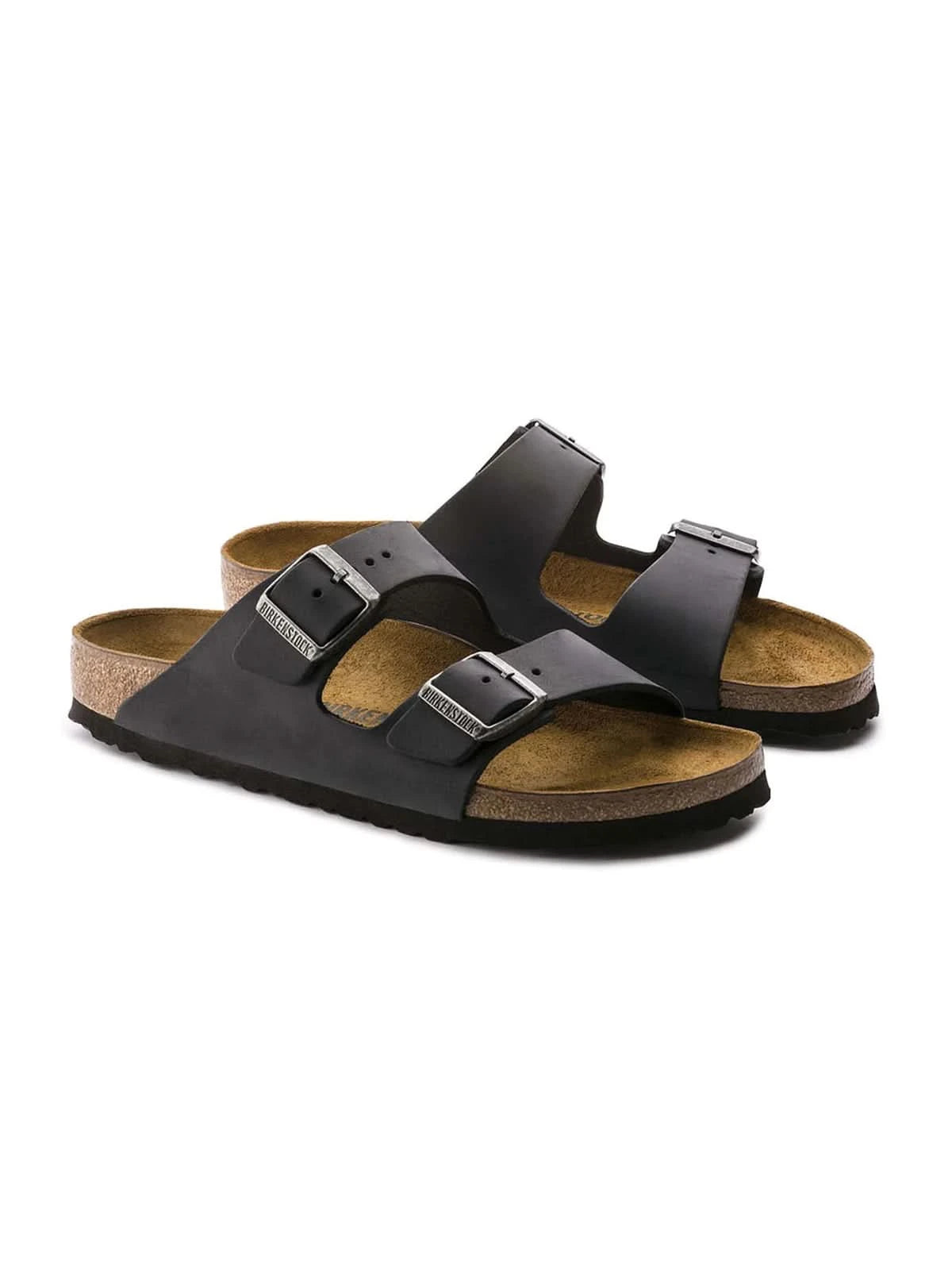 Birkenstock Arizona Nubuck Leather Oiled Black Narrow Fit