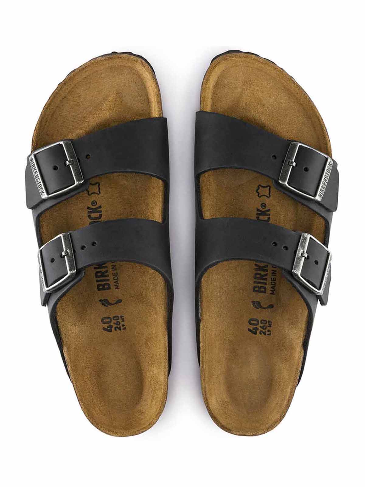 Birkenstock Arizona Nubuck Leather Oiled Black Regular Fit