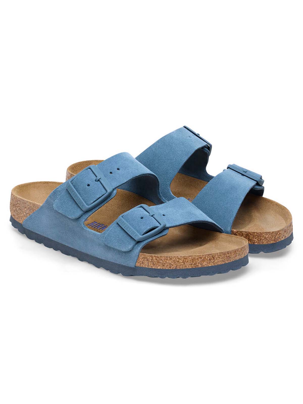 Birkenstock Arizona Suede Leather Elemental Blue Narrow Fit