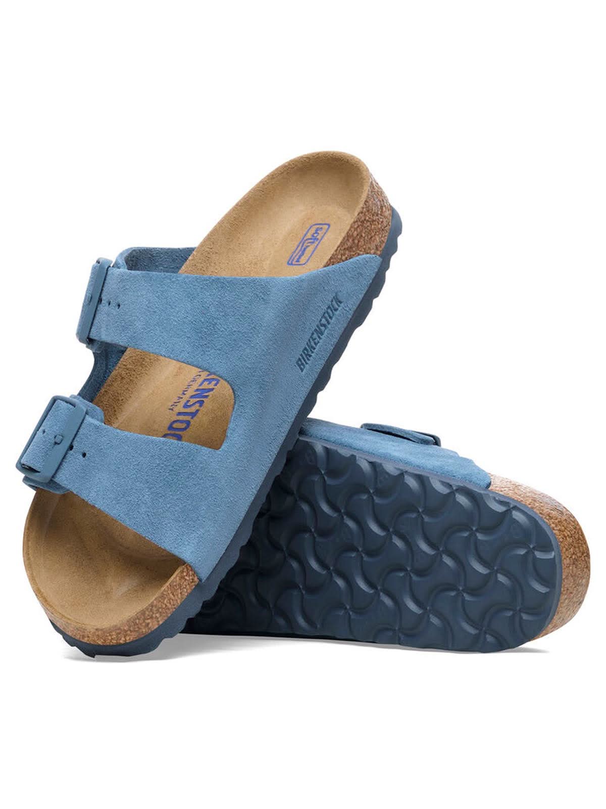 Birkenstock Arizona Suede Leather Elemental Blue Narrow Fit