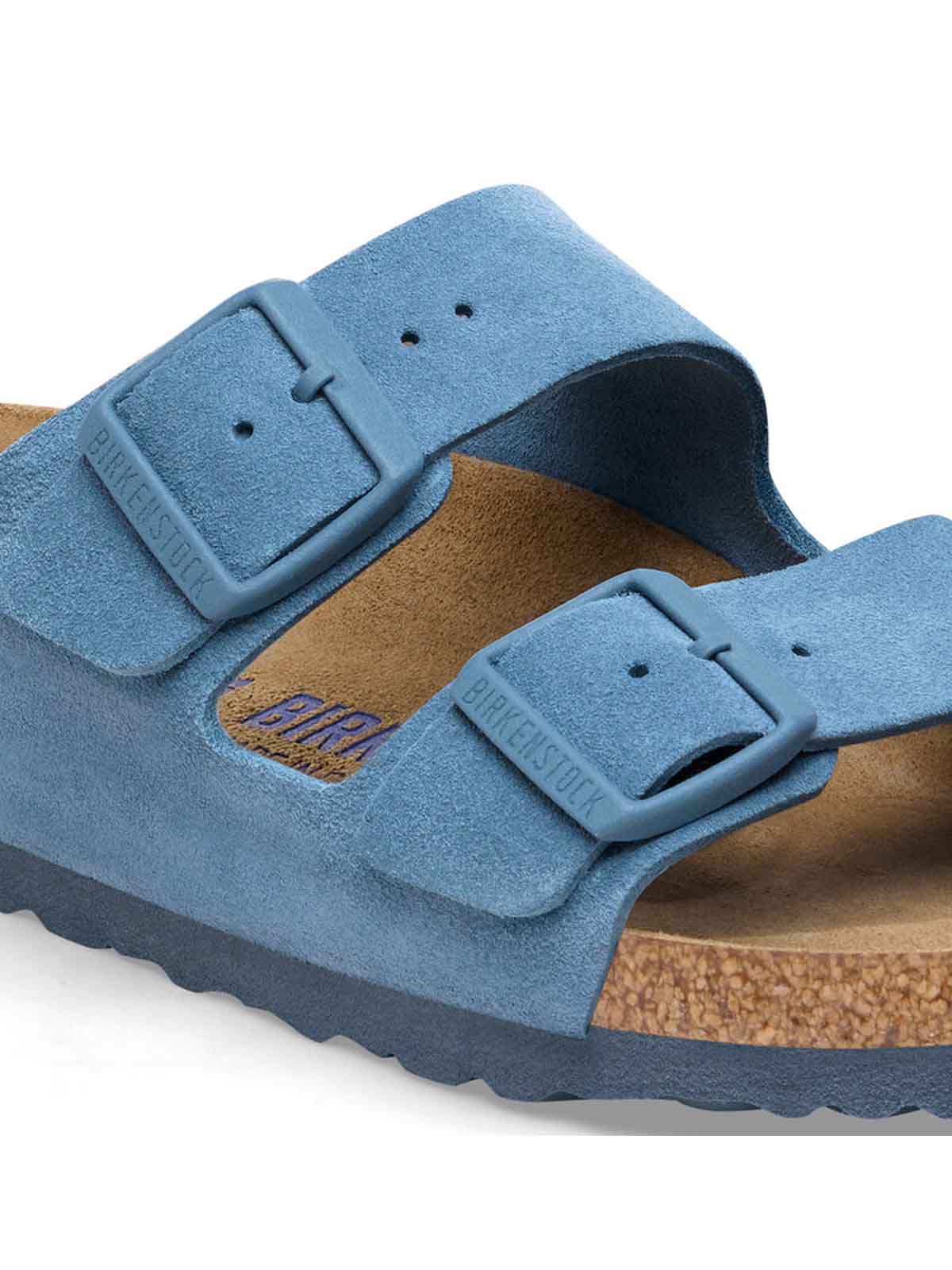 Birkenstock Arizona Suede Leather Elemental Blue Narrow Fit
