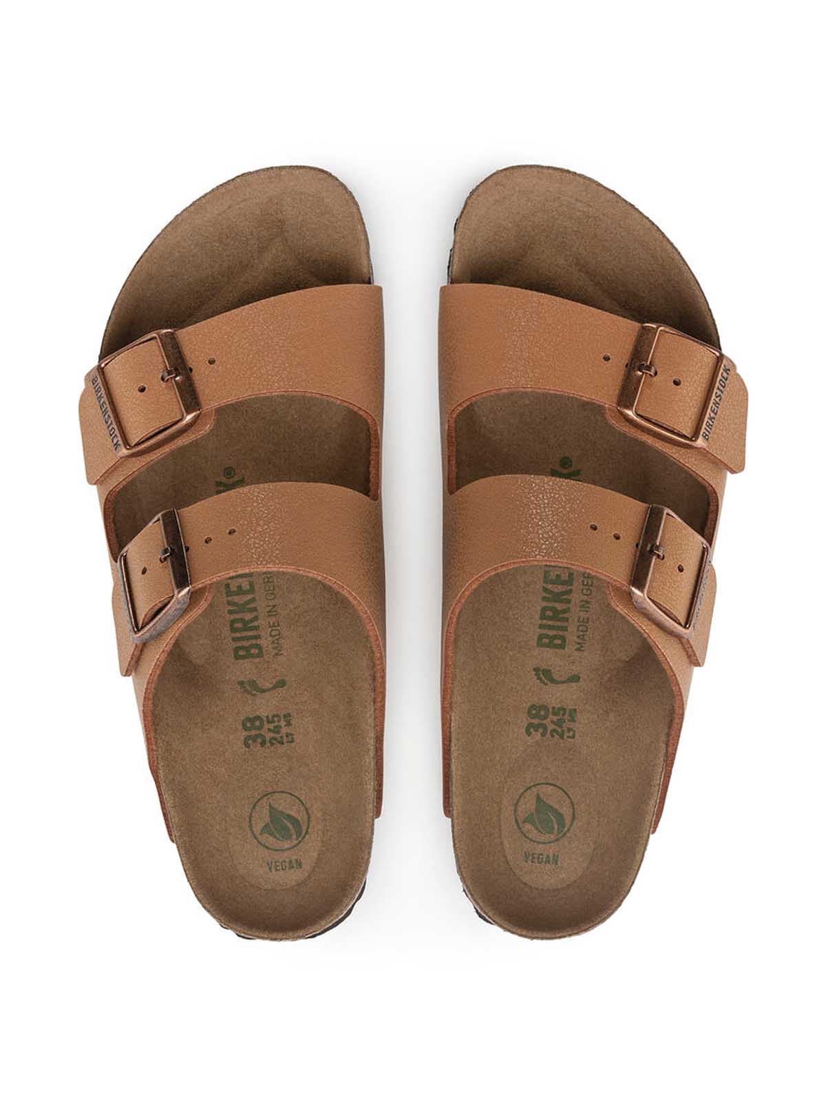 Birkenstock Arizona Vegan Birko-Flor Nubuk Pecan Narrow Fit