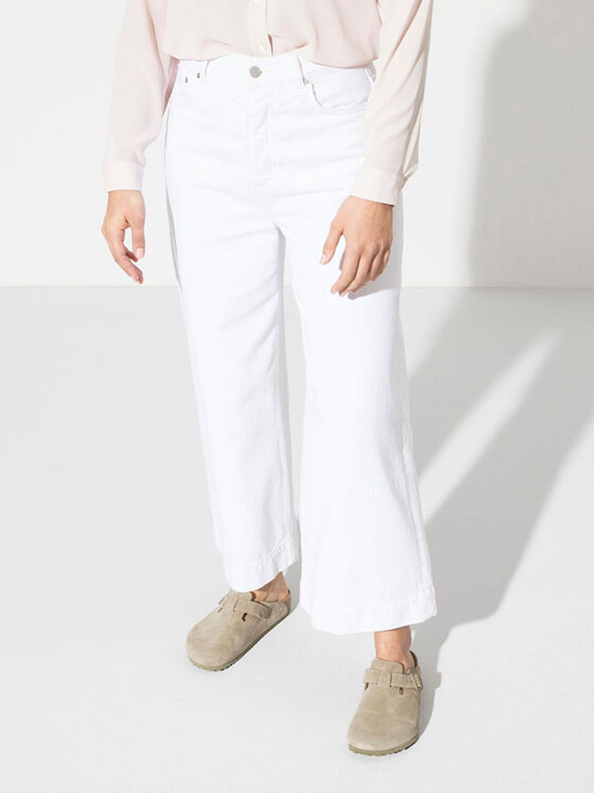 Birkenstock Boston Soft Footbed Suede Leather Faded Khaki Regular Fit