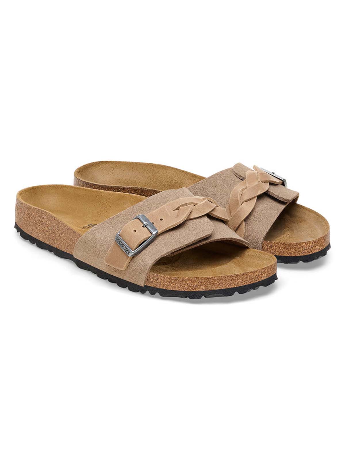 Birkenstock Oita Braided Suede Leather Taupe Narrow Fit