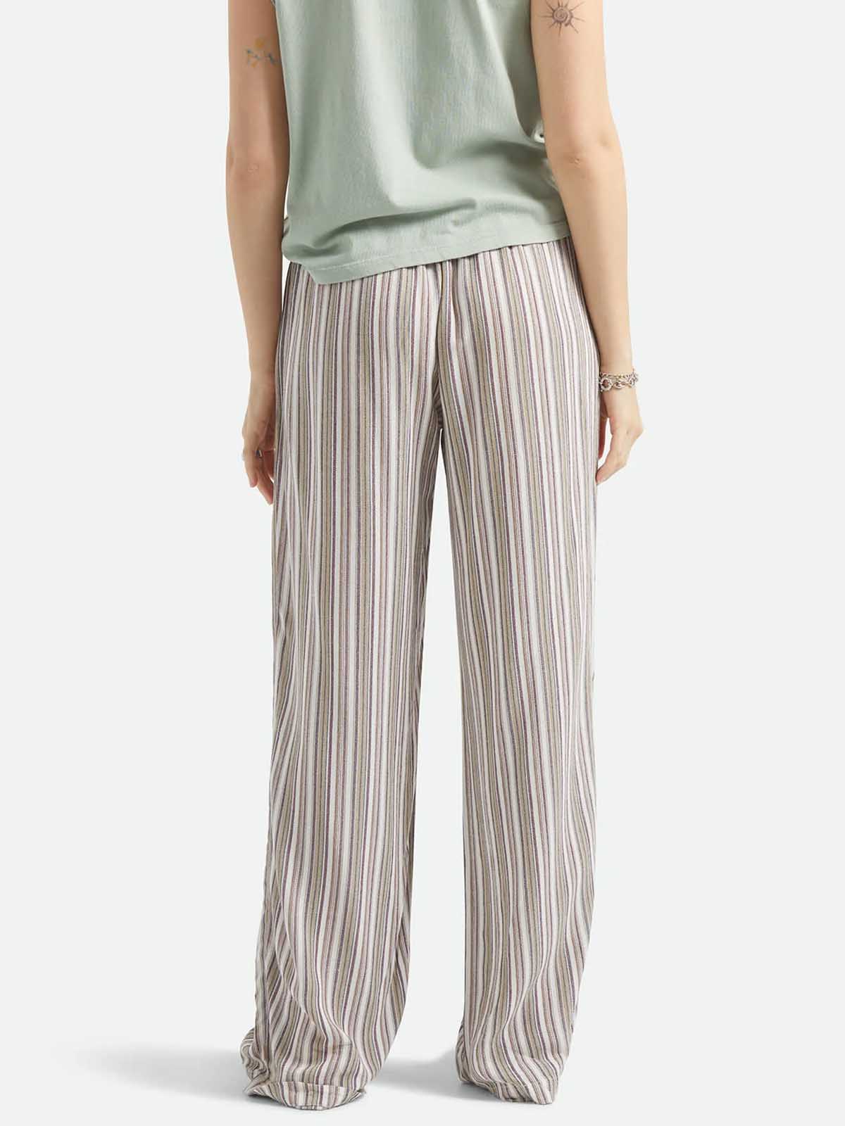 Brixton W's Alley Lounge Pants Worn In Robust Red Stripes