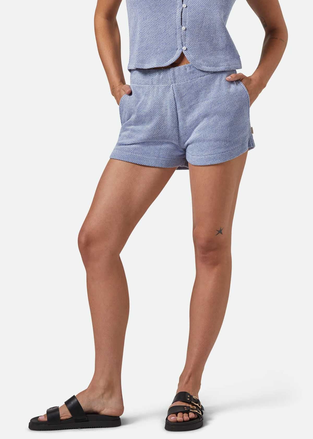 Brixton W's The Weekend Short Offwhite Electric Indigo