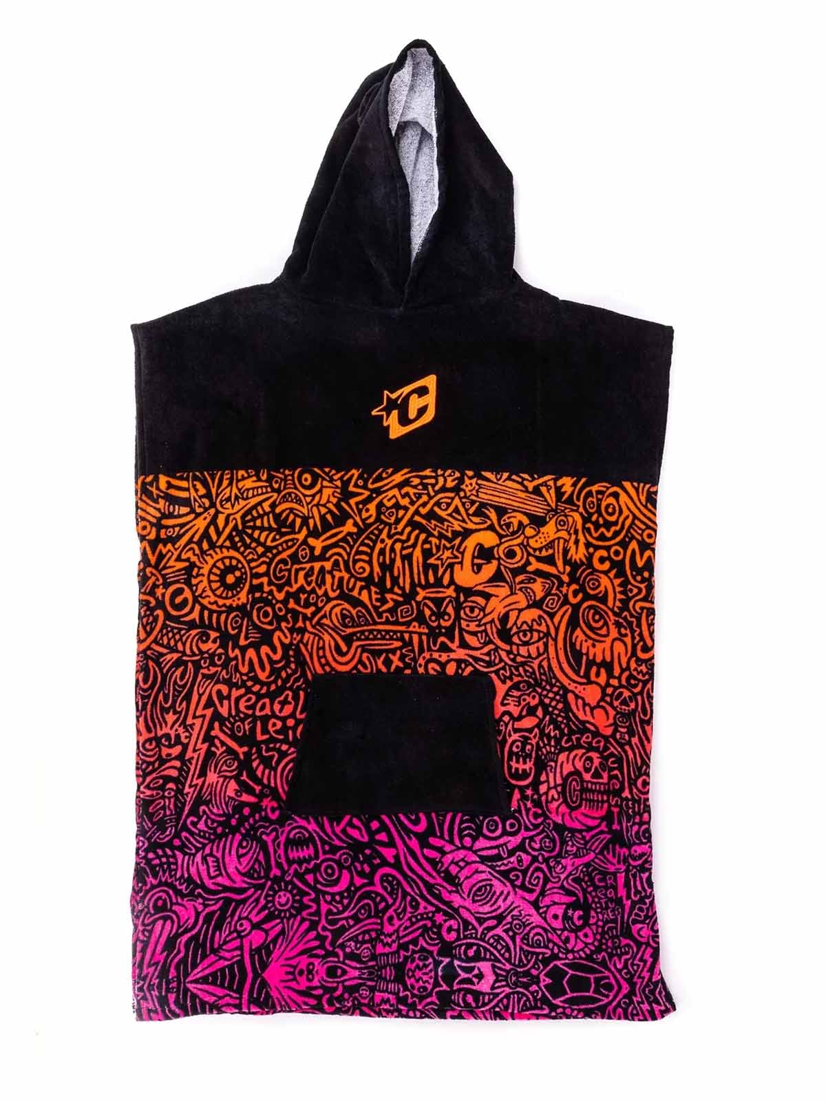 Creatures Of Leisure Grom Poncho Fluro Red Fade Black
