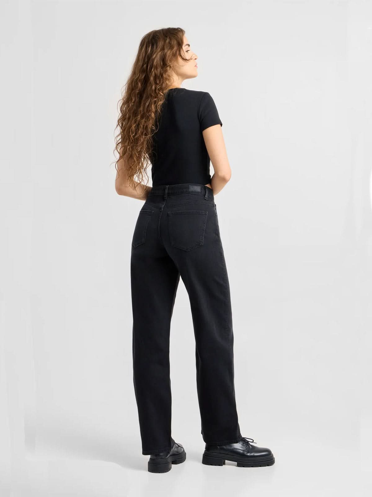 DAWN Ash Barrel Leg Black Denim L30