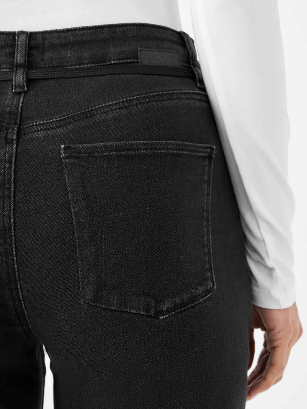DAWN DEW Flared Soft Denim Jeans Black Denim L32