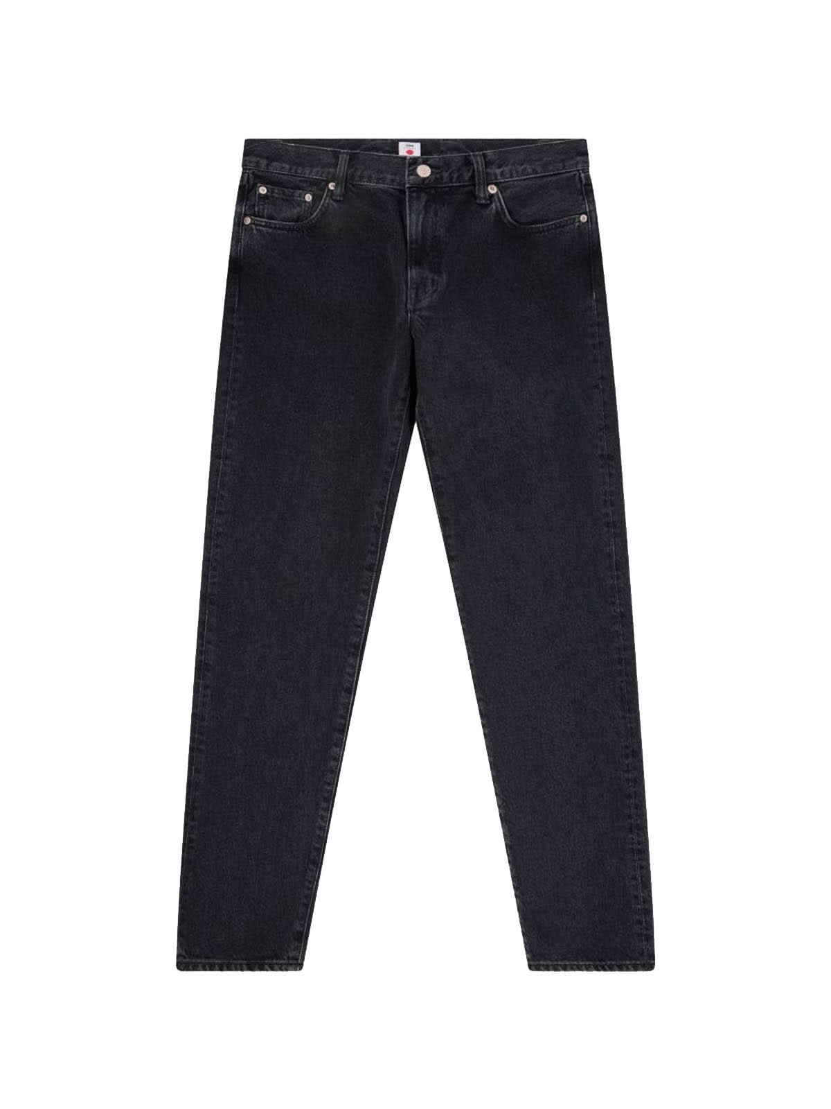 Edwin 13oz Kaihara Regular Tapered Jeans Black Dark Used L30