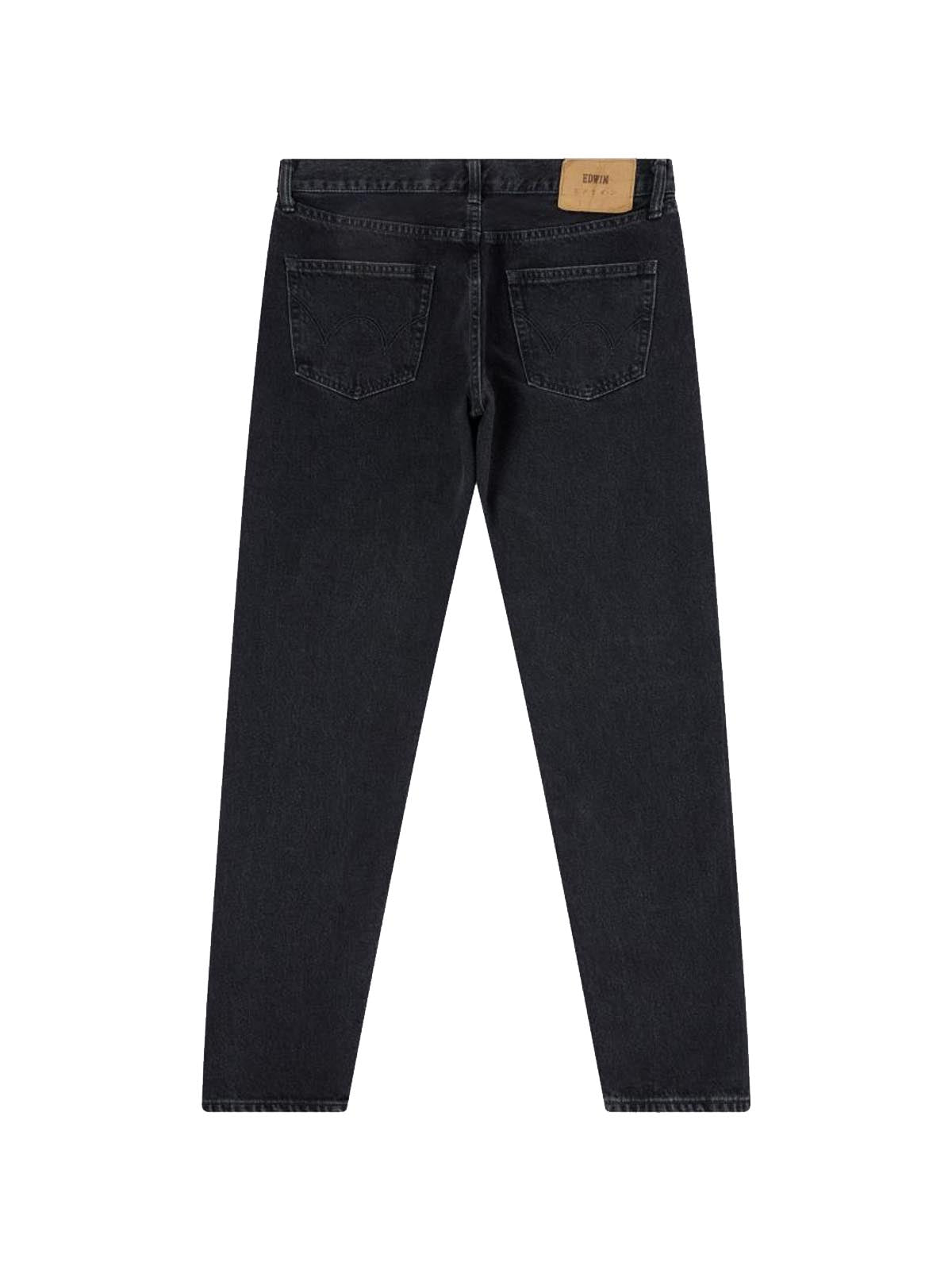 Edwin 13oz Kaihara Regular Tapered Jeans Black Dark Used L32
