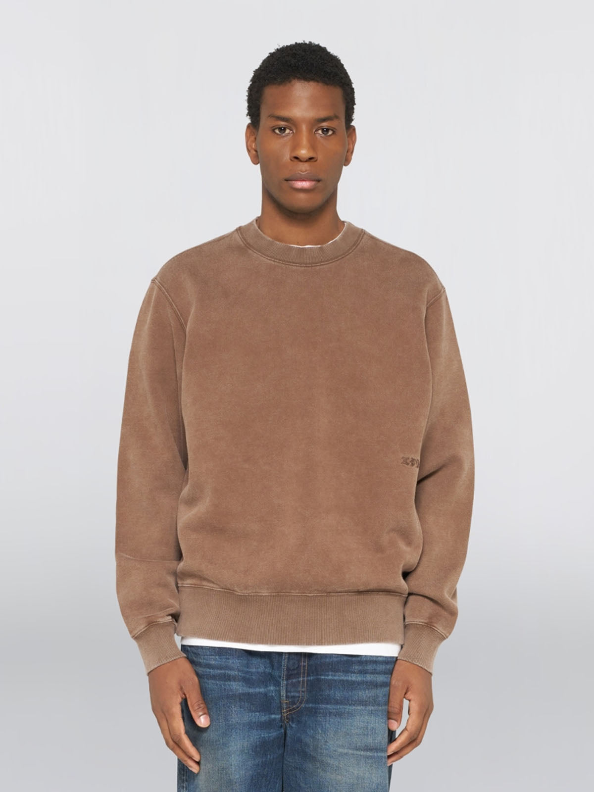 Edwin Axiom Crew Sweat Brown Marble Fade Out