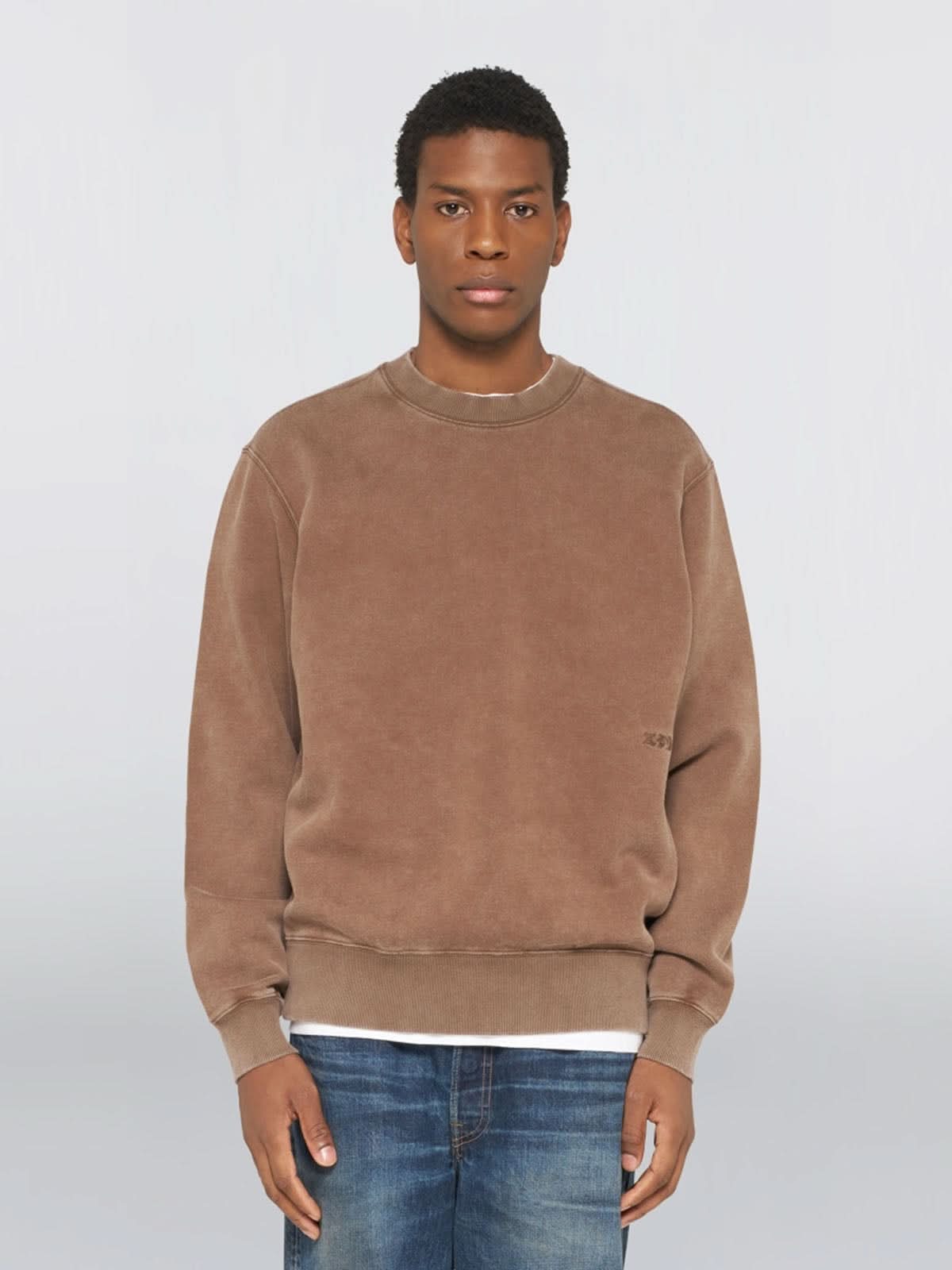 Edwin Axiom Crew Sweat Brown Marble Fade Out