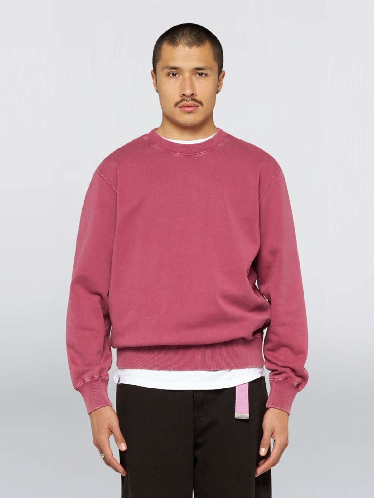 Edwin Axiom Crew Sweat Red Plum Marble Fade Out