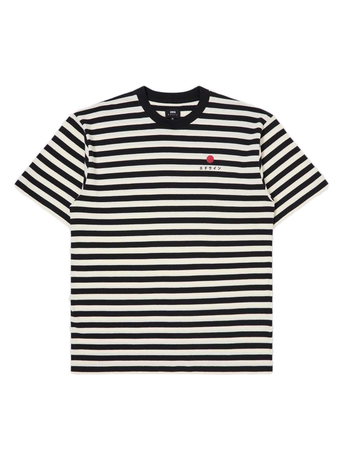 Edwin Basic Stripe T-Shirt Black White