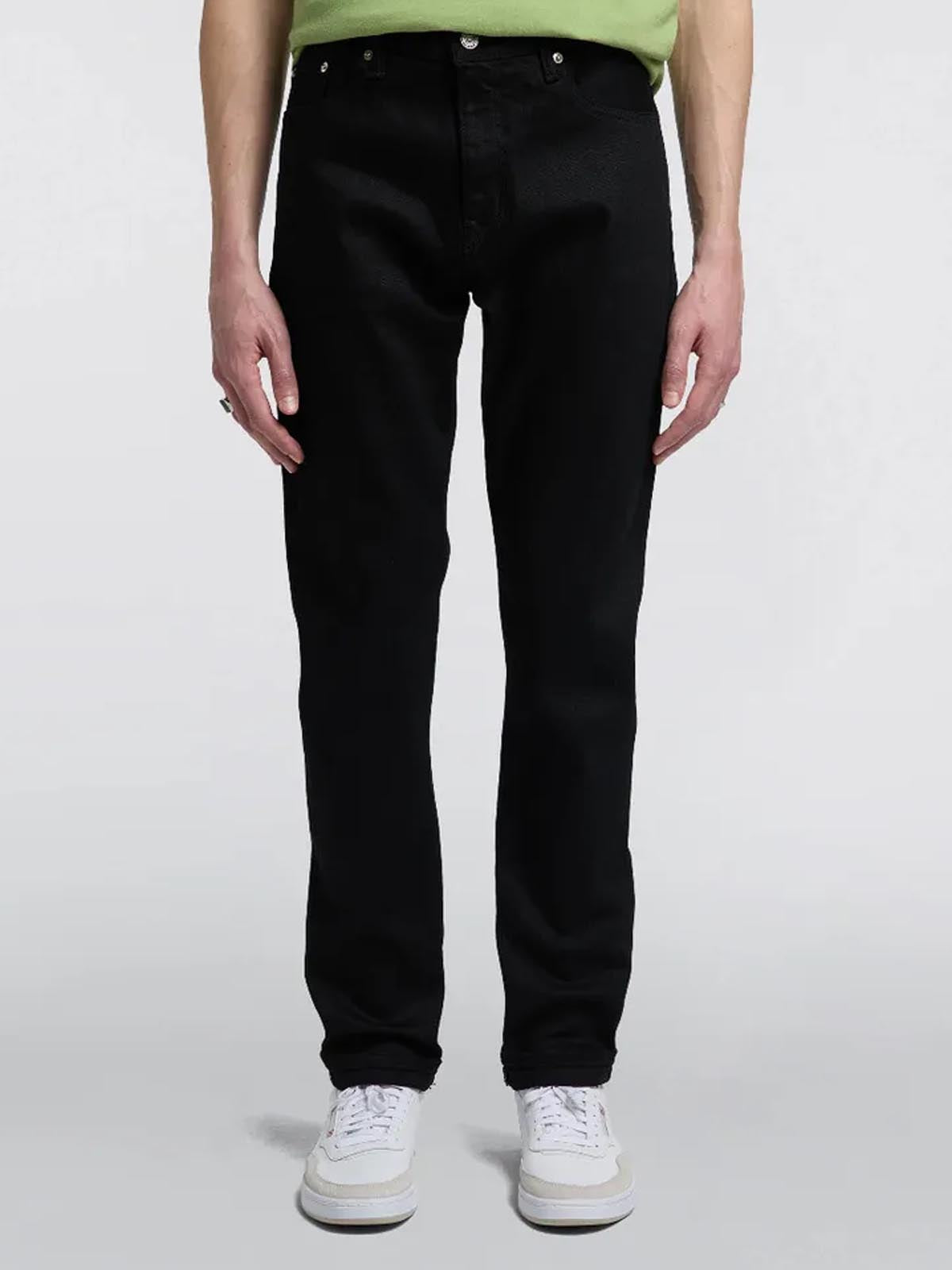 Edwin Slim Tapered Kaihara Black Rinsed Green X White L32