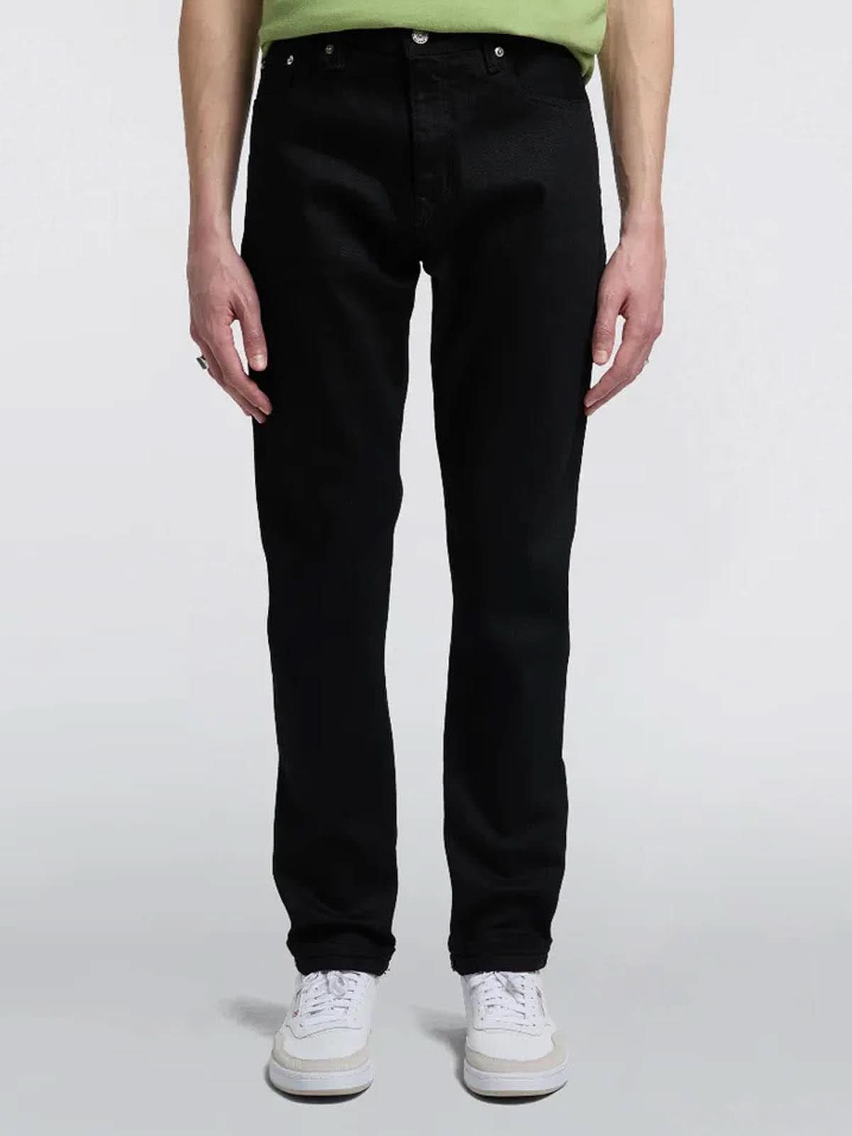 Edwin Slim Tapered Kaihara Black Rinsed Green X White L32