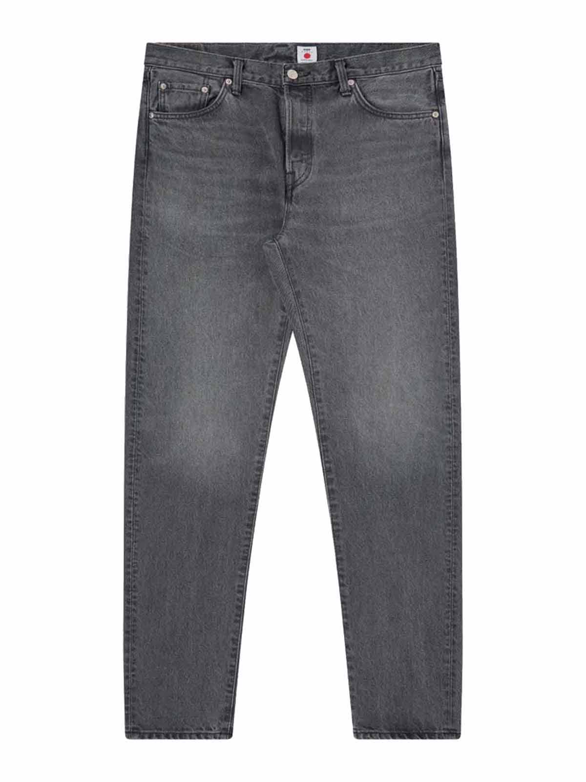 Edwin Slim Tapered Kaihara Right Hand Black Denim 13 oz Grey Used L30