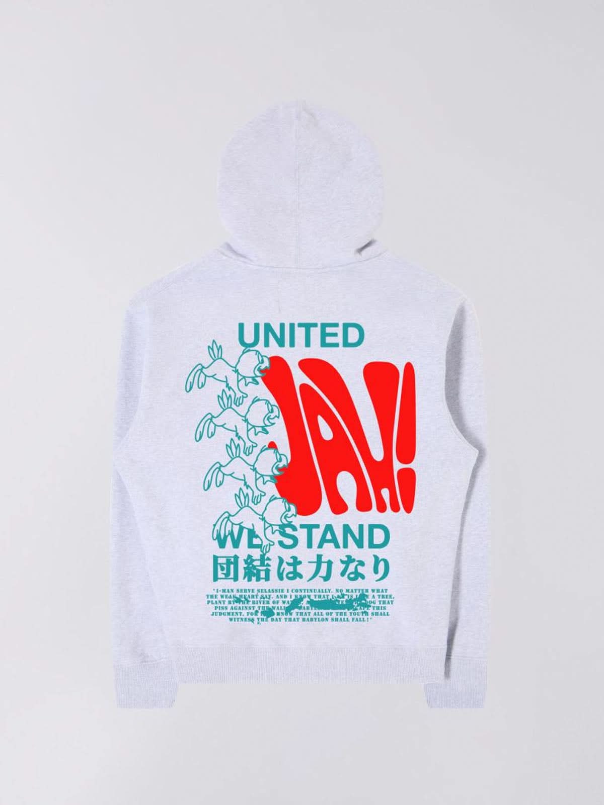 Edwin United We Stand Hoodie Sweat Grey Marl