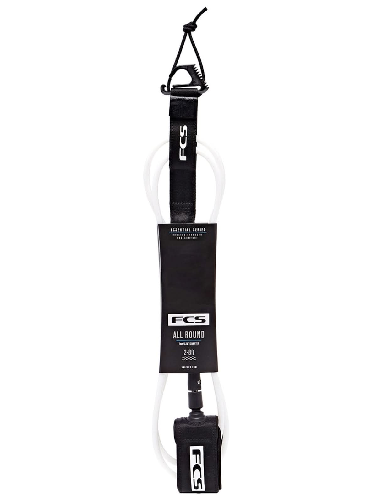 FCS All Round Essential Leash LB Black White Black 9'0