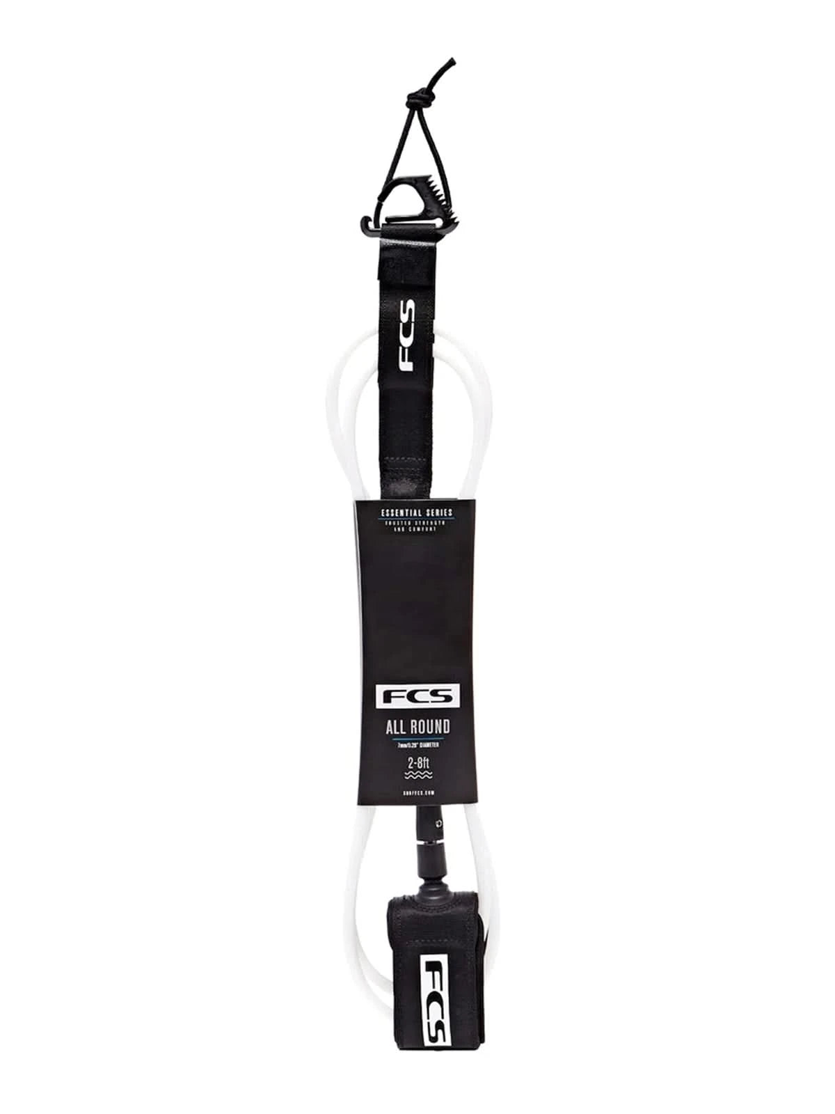 FCS All Round Essential Leash White/Black 8'0