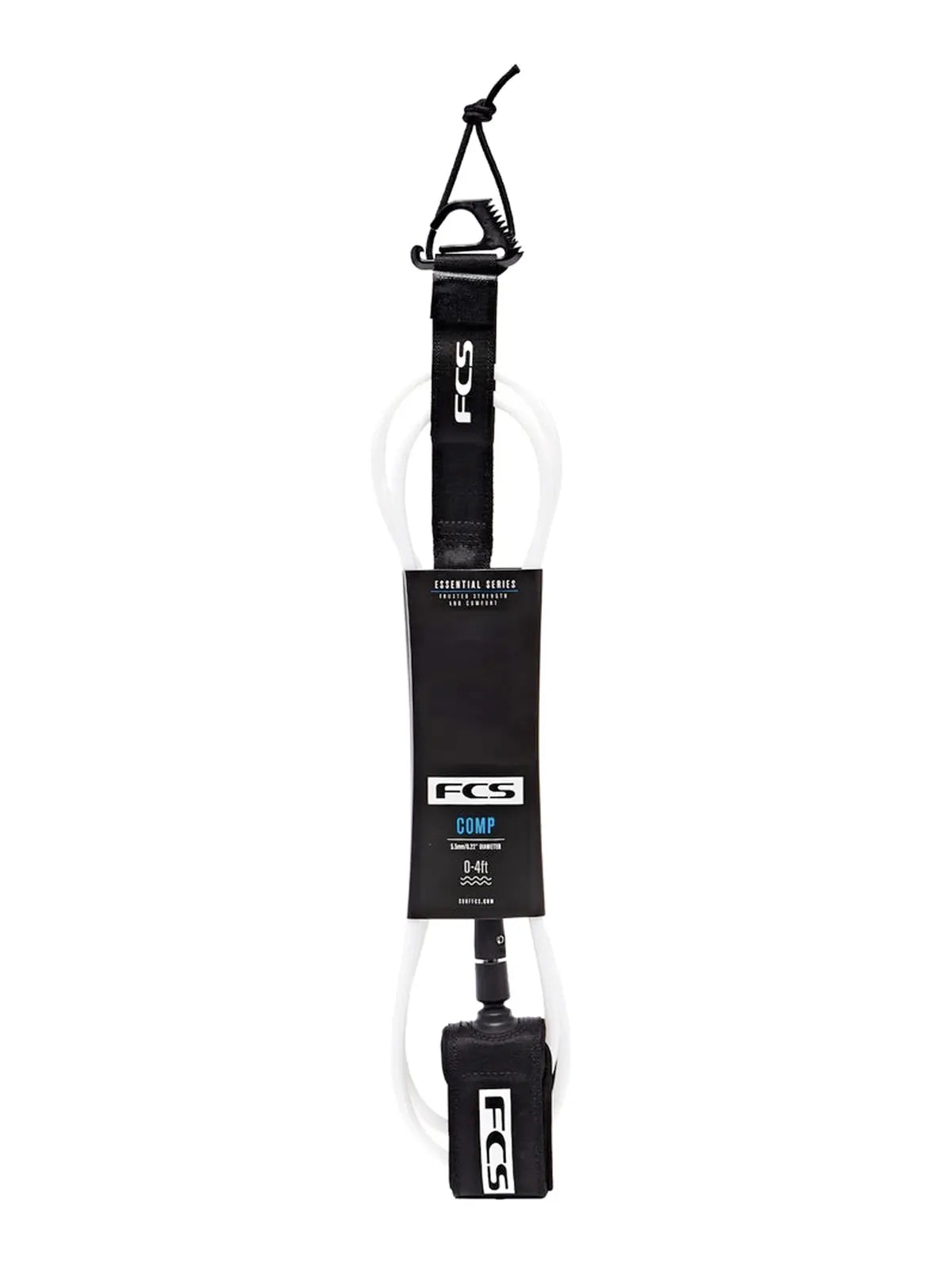 FCS Fins 5'0 Competition Essential Leash White/Black