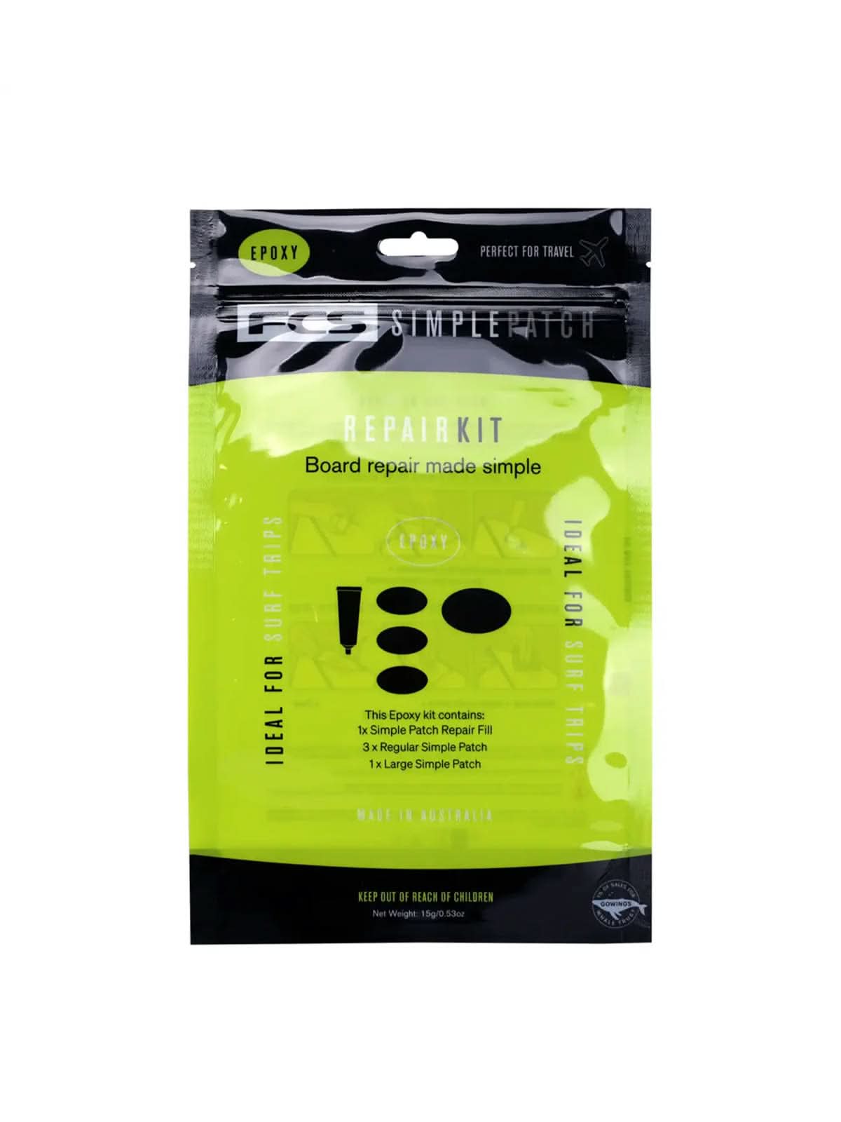 FCS Fins Simple Patch Repair Kit Epoxy Green