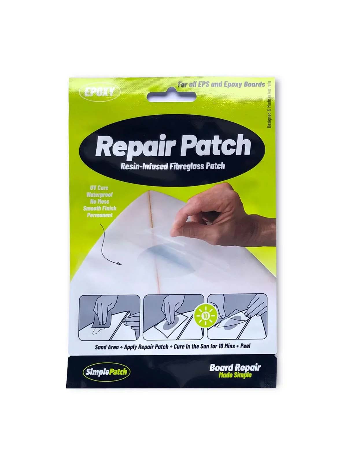 FCS Fins Simple Patch Repair Large Epoxy Green