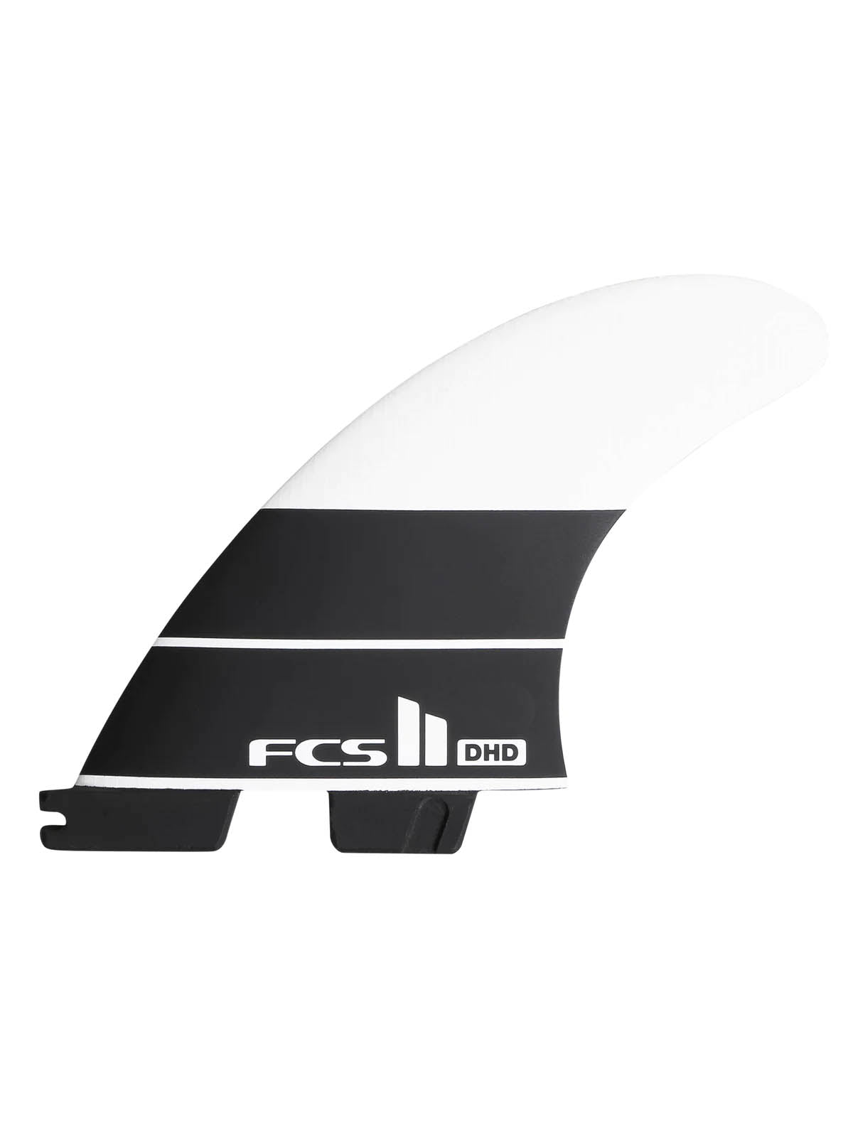 FCS II Fins DH PC Tri Fin Set Black White Large