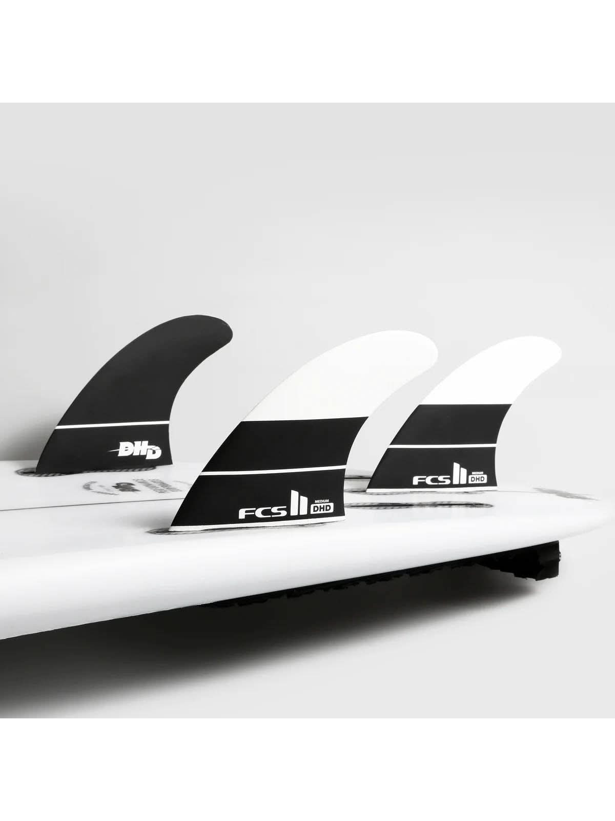 FCS II Fins DH PC Tri Fin Set Black White Medium