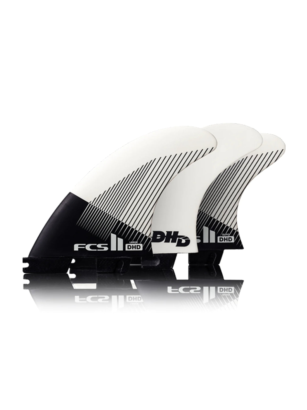 FCS II Fins DH PC Tri-Quad Fin Set Black White Medium