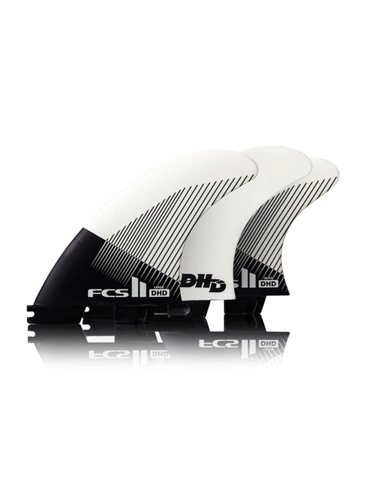 FCS II Fins DH PC Tri-Quad Fin Set Black White Medium
