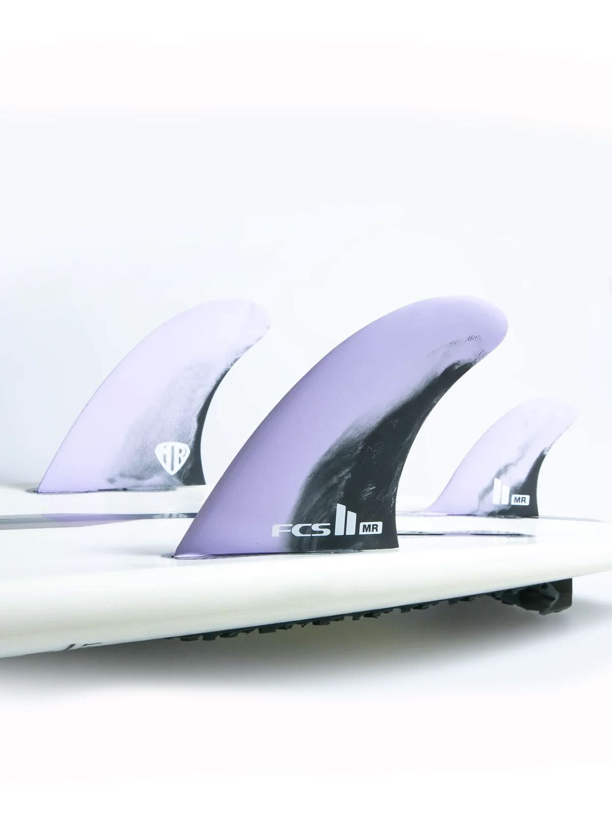 FCS II Fins MR PC Tri Fin Set Mark Richard Lavender Black