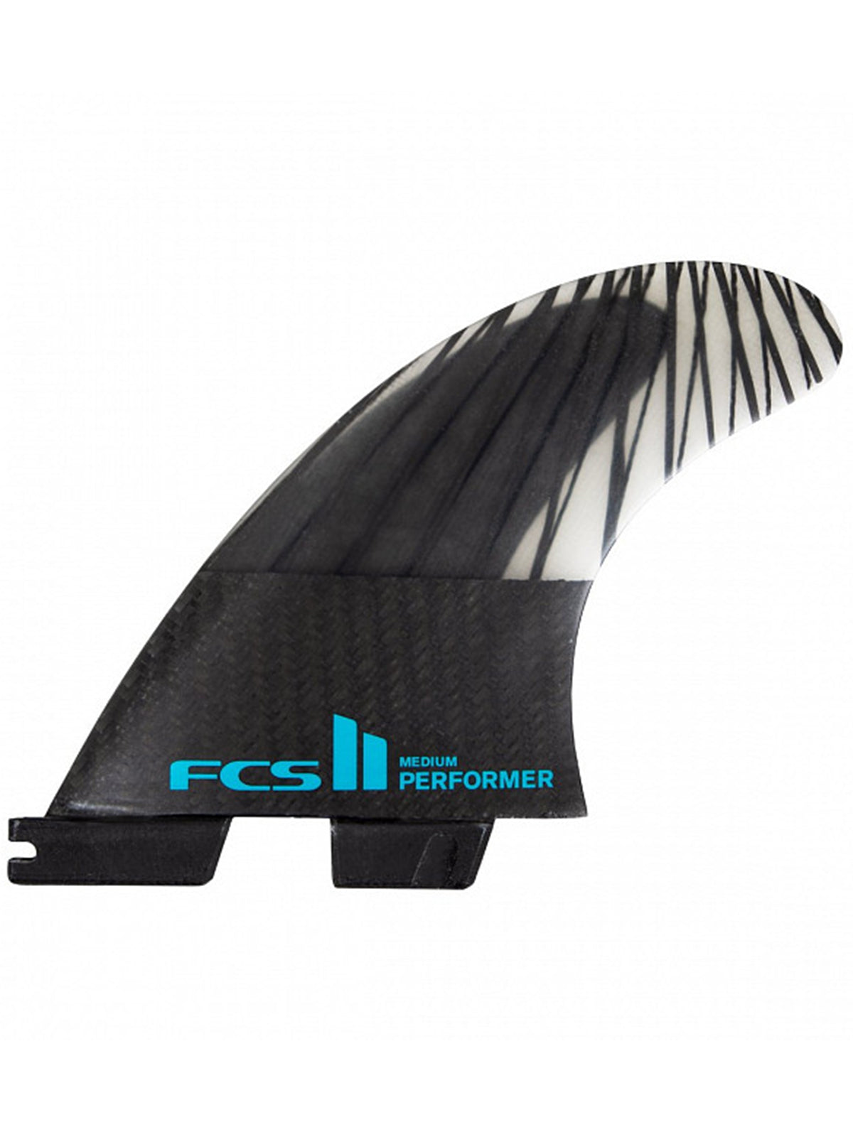 FCS II Fins Performer PC Carbon Aircore Tri Set Black Teal Large