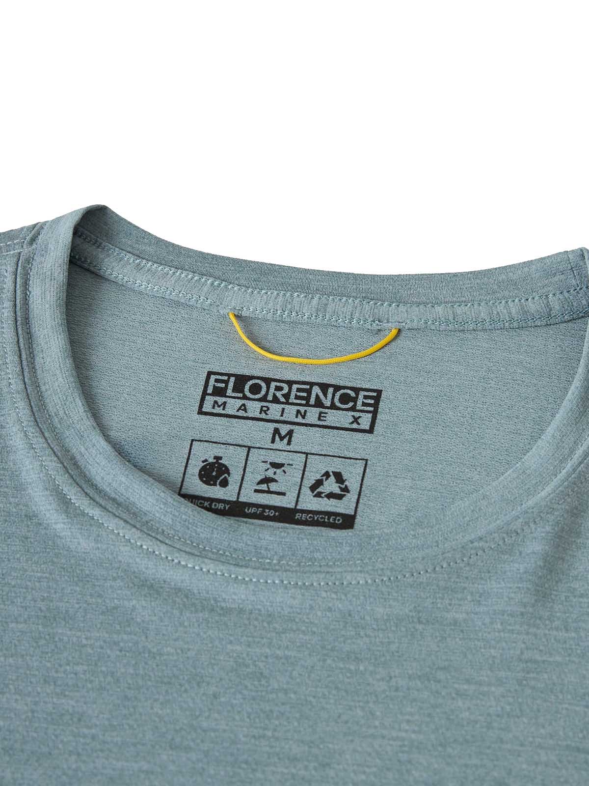 Florence Marine X Airtex Short Sleeve UPF30 Shirt Heather Light Sea Blue