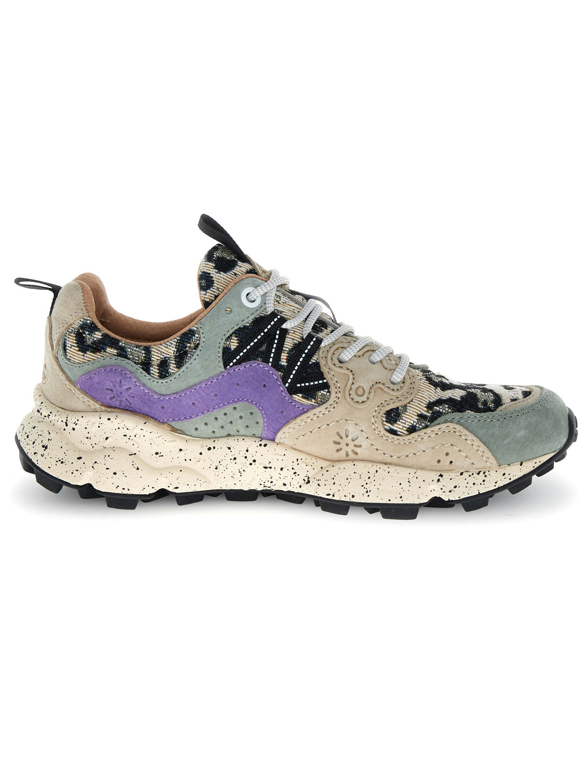 Flower Mountain Yamano 3 Woman Suede/Fabric Checked Taupe-Cipria-Black