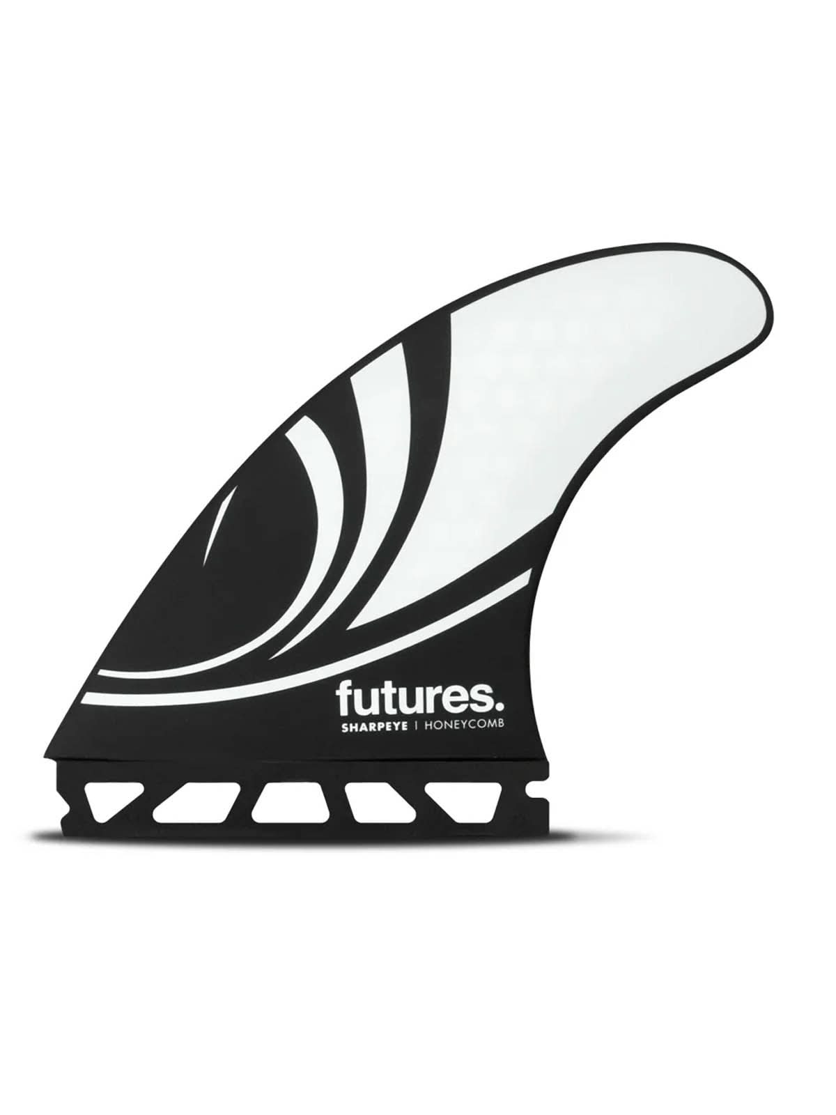 Futures Fins Thruster Set Sharp Eye Honeycomb Large Black White