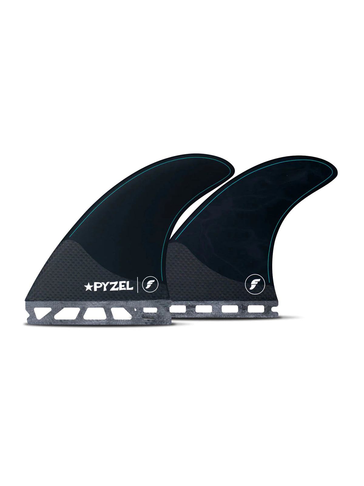 Futures Fins Thruster Fin Set Pyzel Honeycomb Black Carbon Blue M