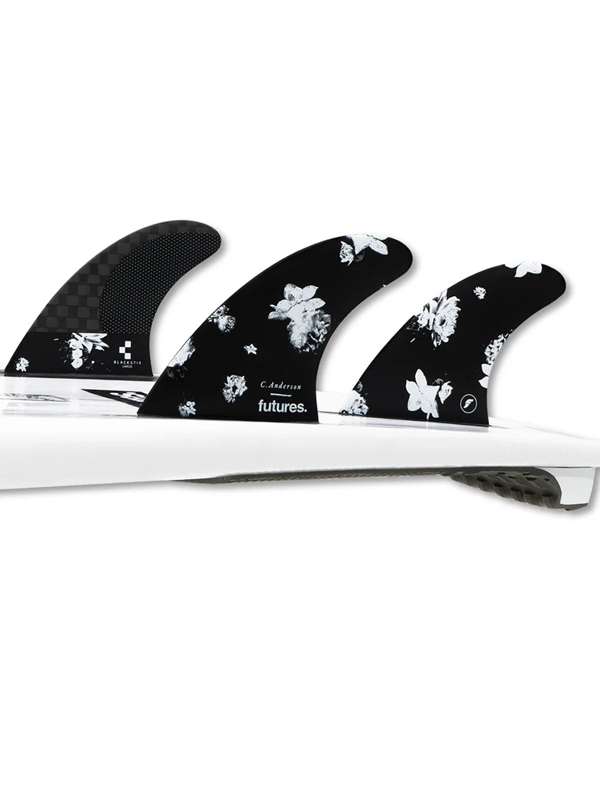 Futures Fins Thruster Ando Blackstix Black / Flower Large