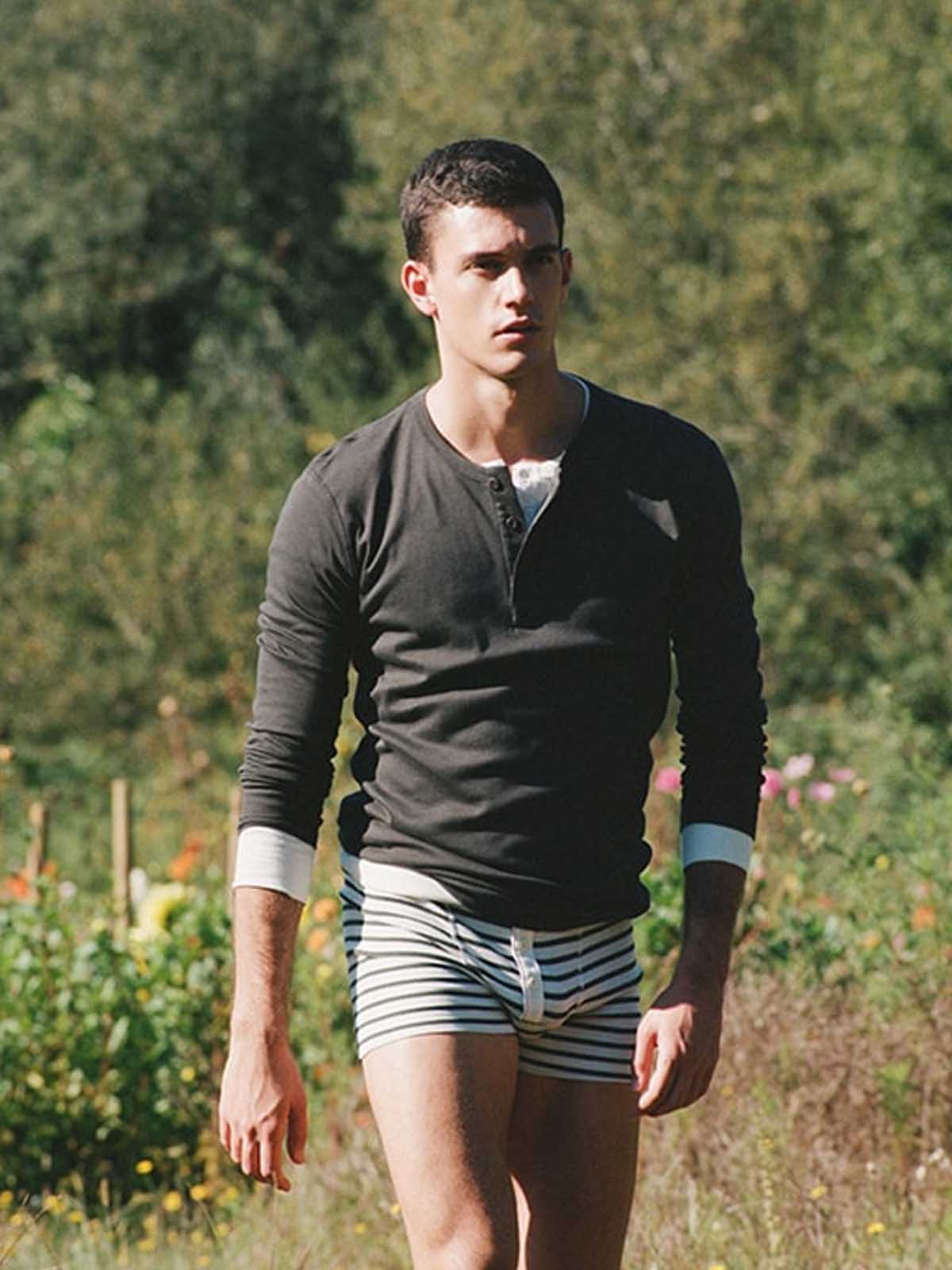 Hemen Biarritz Boxer Albar Breton Stripes Black