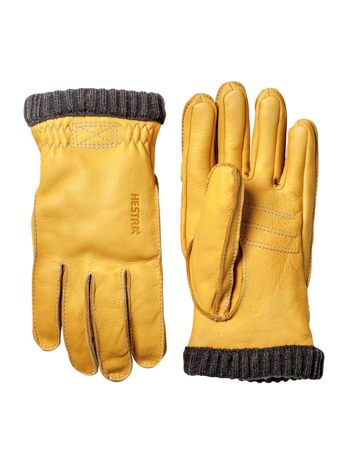 Hestra Gloves Deerskin Primaloft Rib Men's Natural Yellow